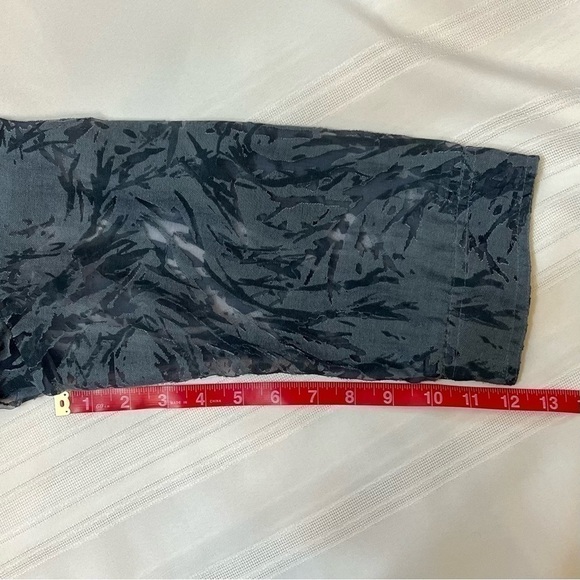 Coldwater Creek Zip Front Jacket‎ Slate Blue Burn Out 3/4 Sleeve Sz M 10-12 EUC - Picture 9 of 10